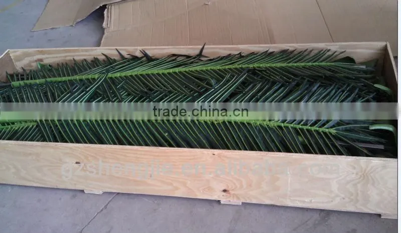 artificial plastic coconut palm leaves