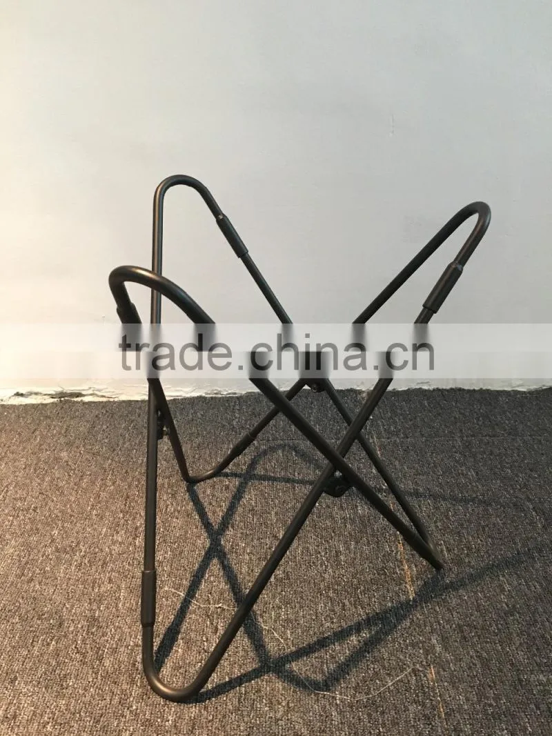 Living room furniture iron K/D metal black ottoman butterfly chair frame