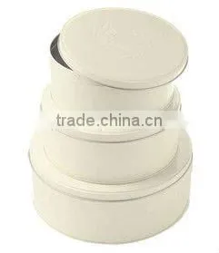 Cream 2pc Storage Cake Tin