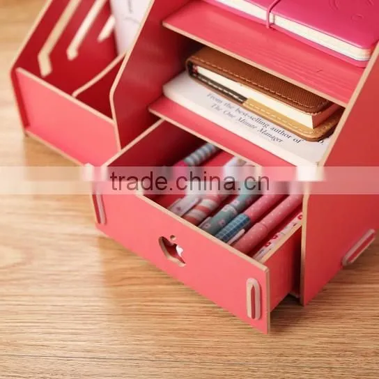 Drawer DIY cosmetic box cosmetic storage box desktop storage box wooden folder decorative file folder box