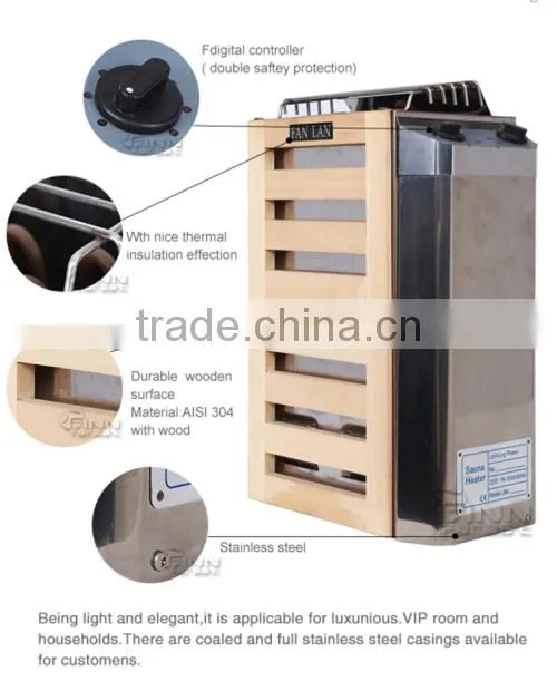 Home-use Stainless steel heating wire element far infrared protable sauna room steam heater ,water heater wirh control