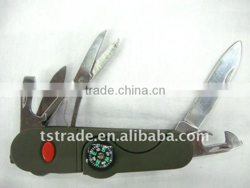 "STOCK" New design multi knife Novelty pocket knife multi function utility kinfe LED knife(TS06)