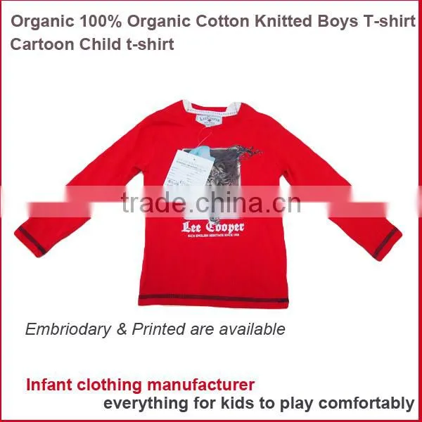 infant clothing Organic Kid clothes animal long sleeve Cartoon Child T shirt