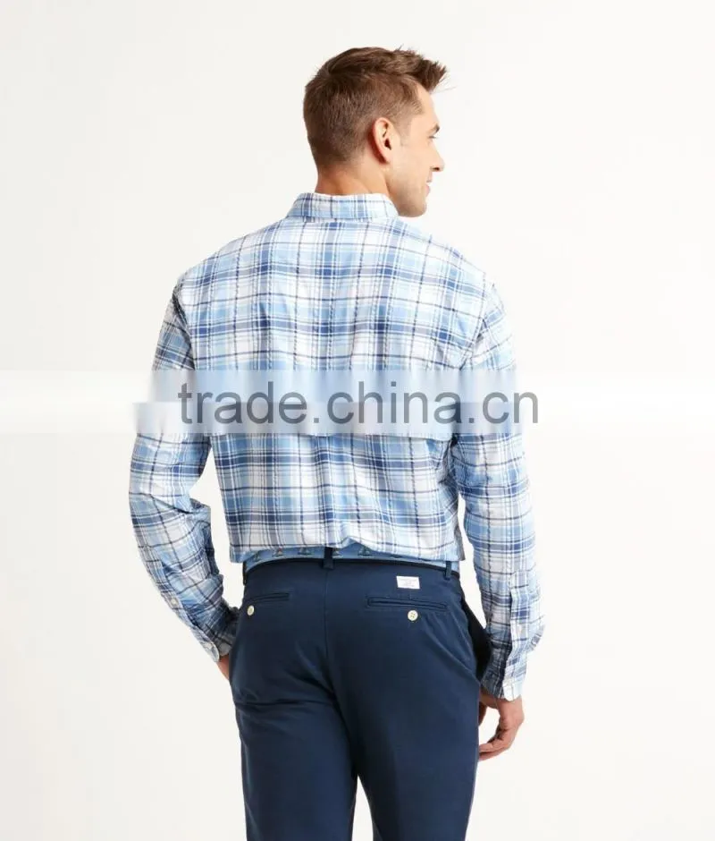 Outdoor hiking shirt UVA UVB protection fishing shirts plaid fish shirt