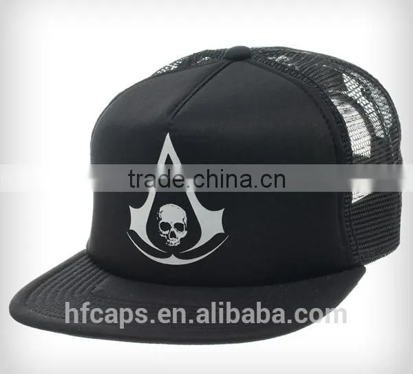 100% Polyester Black Foam And Mesh Sublimation Trucker Cap
