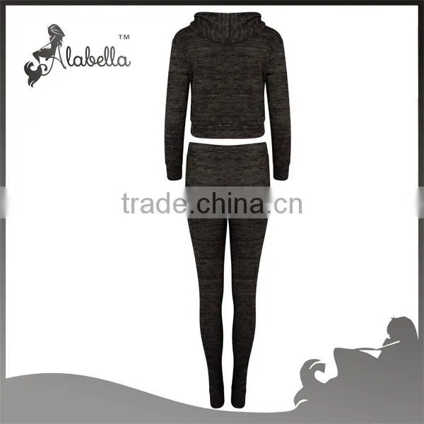 New womens cropped hooded sweater top tracksuit joggers pants lounge wear set
