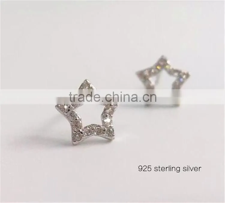 Fashion 925 Sterling Silver CZ Classical Shaped Earrings