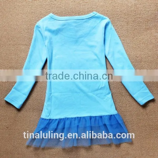 new fashion baby girls long sleeve cartoon dresses baby tulle dresses