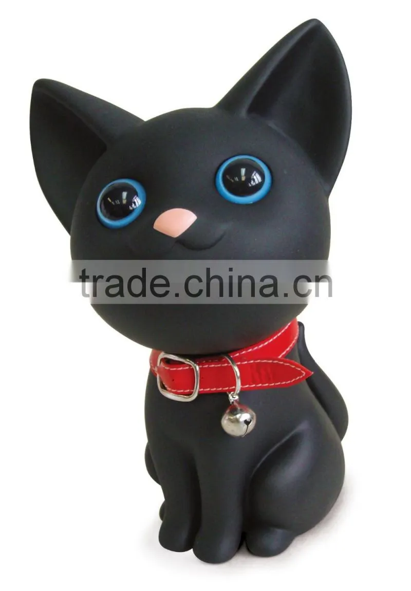 R1910H Black and white kitten piggy bank creative ornaments Vinyl Doll for Christmas