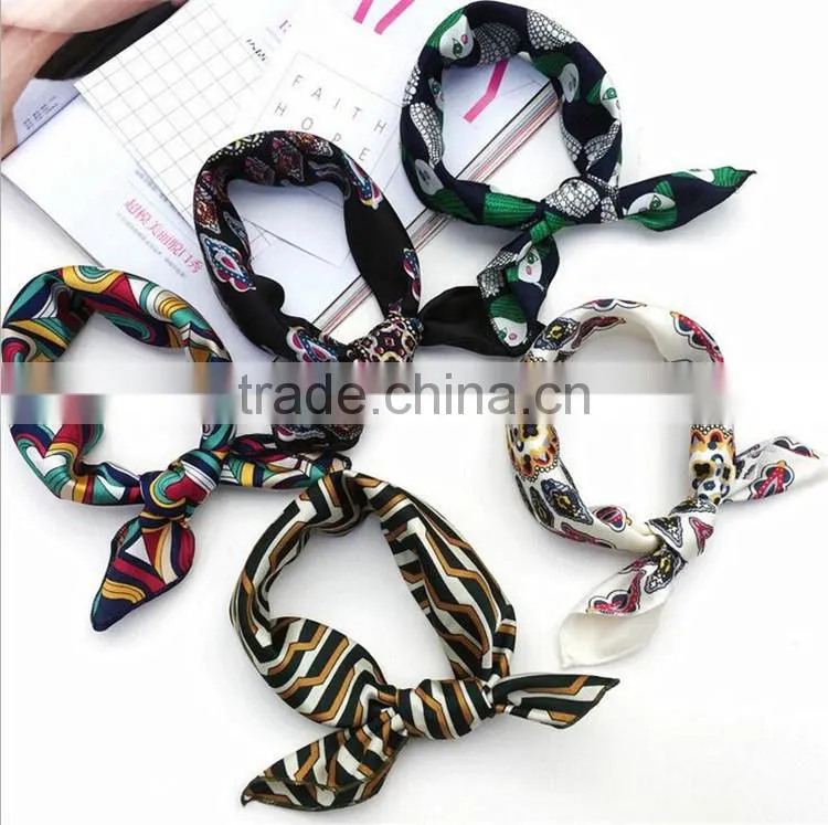 women digital print custom design silk scarf