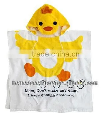 2014 100% cotton breathable animal baby bath robe/kids bath robes