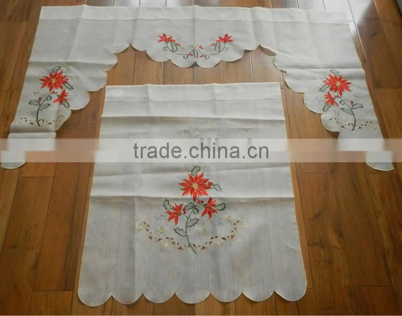 Christmas Fabric Colorful Kitchen Curtain