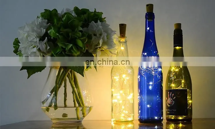 Bottle Stopper Design 20 LEDs Copper String Light Diy Craft Bottle Jar Decoration