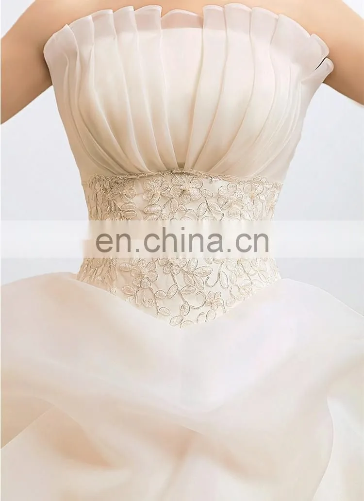 HS1622 Latest Cheap Plus Size Maternity Puffy Ruffle Ball Gown Bridal Wedding Dress