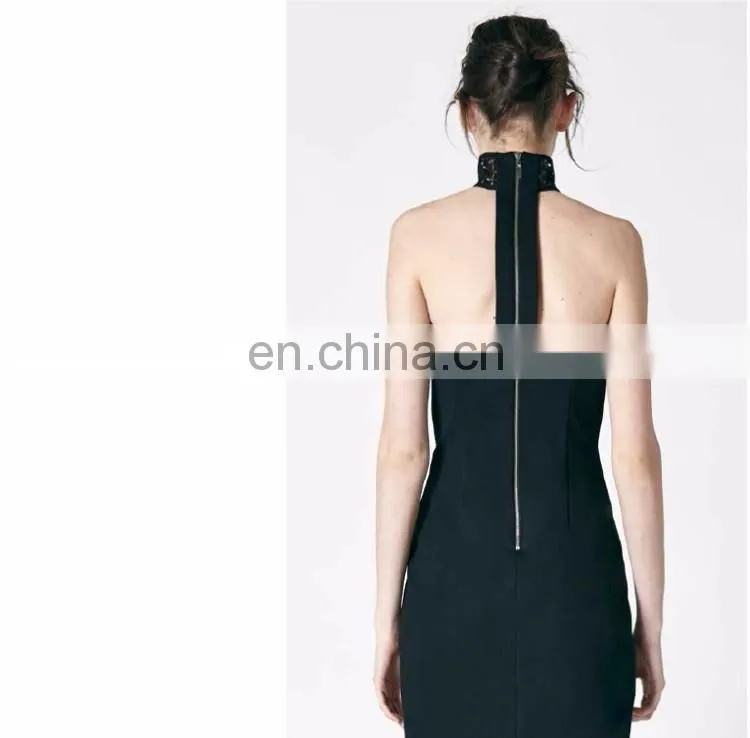 Womens Sleeveless Tight Plain Black Mini Skirt