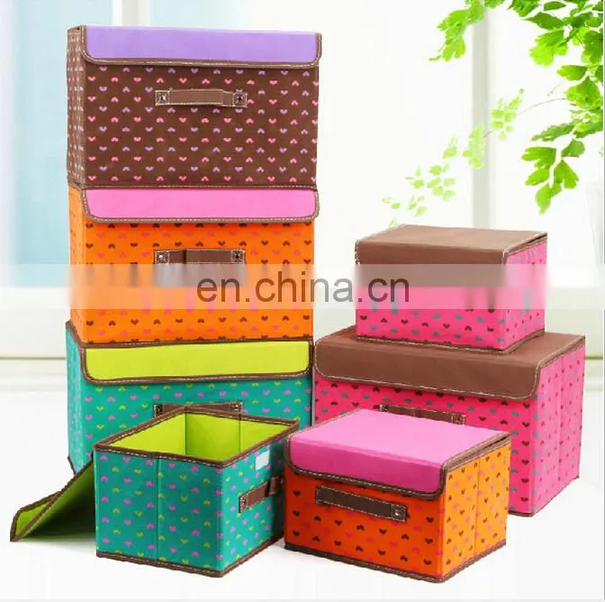 Hot sale Hear Parted Printed Foldable Non-woven Sundreis Organizer Storage Box