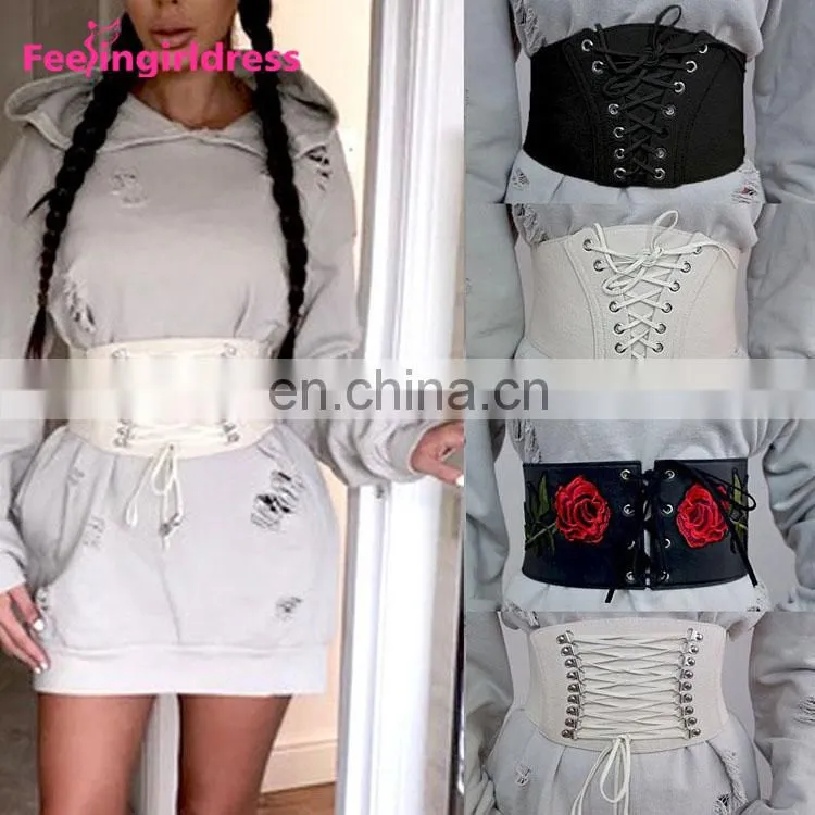New Lace Up Wide Waist Trainer Corset Belt Women Shape-Making Fashion Elastic Belt