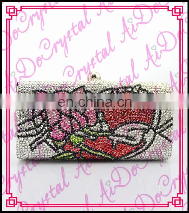 Aidocrystal handmade big flower pattern white shinny women's clutch handbag and matching shoes