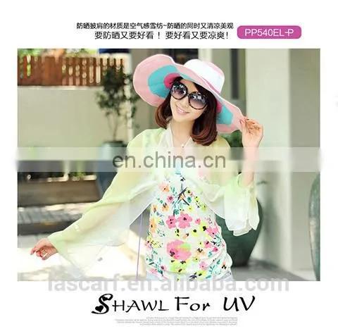 2015 summer Uv protection hand-painted raglan sleeves shawls(PP540EL-P)