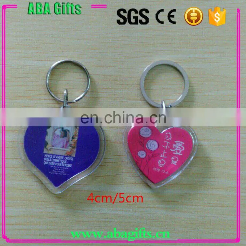 Plastic square shape photo Key chain