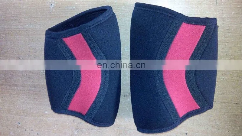 weight lifting elbow sleeves fancy designs black and Red color neoprene