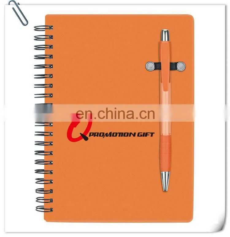 pen buddy spiral 70sheet lined notebook set with ball pen and translucent color cover
