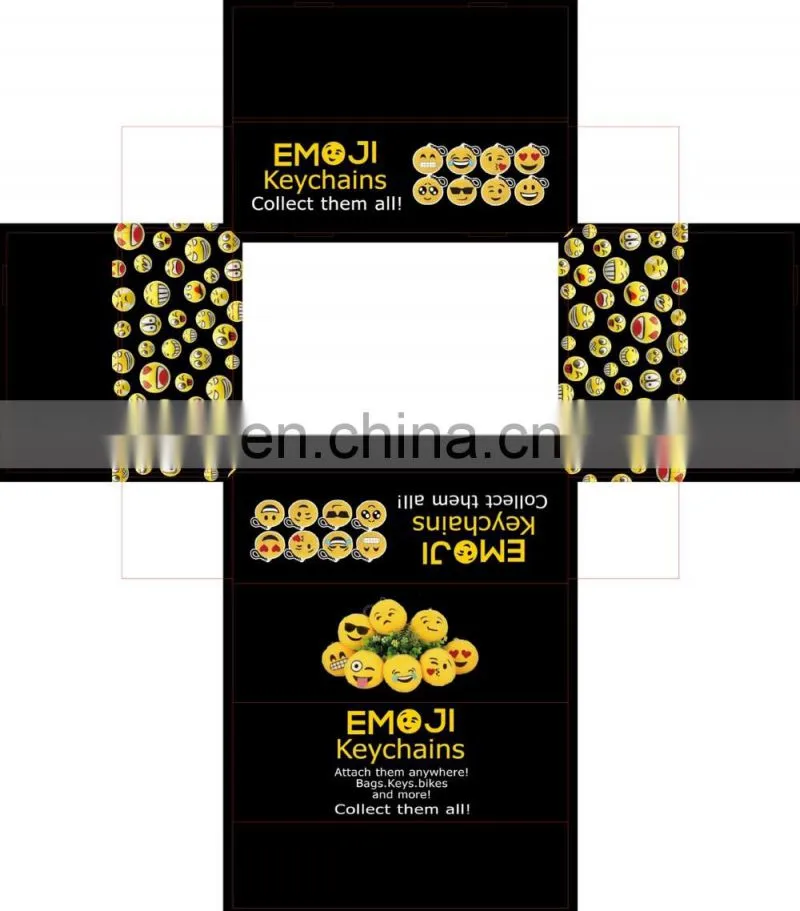 wholesale paper display box for plush emoji keychains