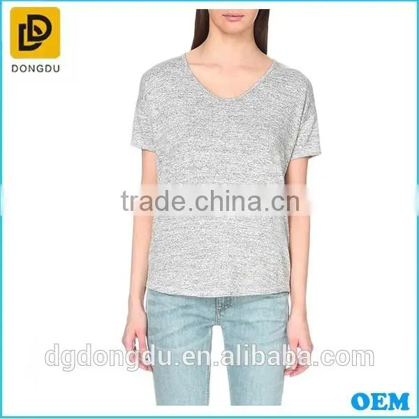 Hot Sale Fashion High Quality Lady Fitted Cotton Simple T shirt 2016