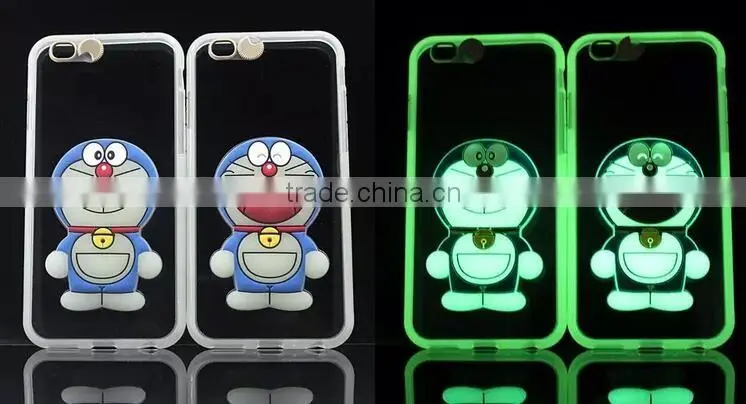 Cartoon luminous protective sleeve, KT cat bells flashing mobile phone shell