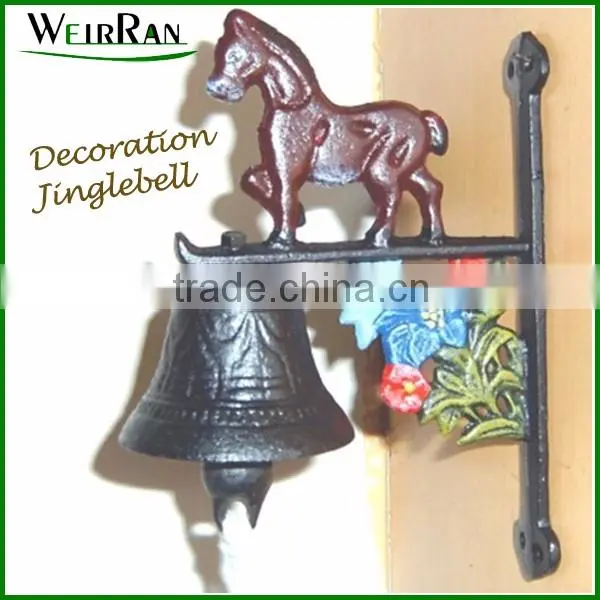 (1063) wrought Iron decorative jingle bell metal artware animal welcome doorbell