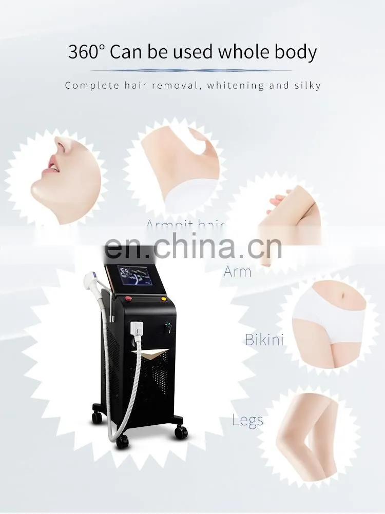 Factory price A-lma 755 808 1064 Diode Laser Hair Removal Beauty instrument Mixed 3 wavelength Suitable for all skin tones