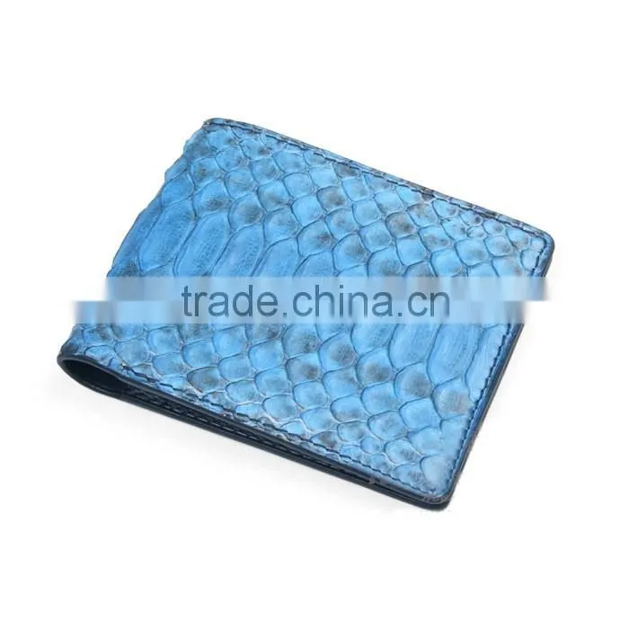 High Quality Turquoise color Unisex Genuine Real Python Skin leather Short Wallet for Women