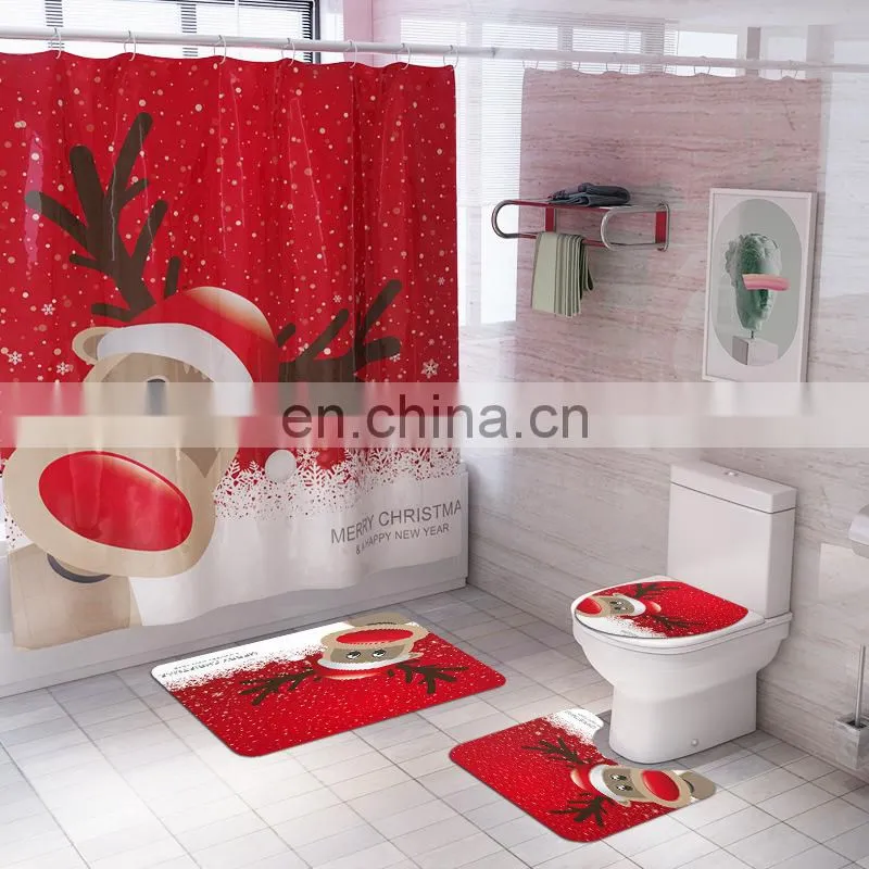 Luxury Famous Brand Latest Linen Custom Bathroom Shower Curtain and Rugs