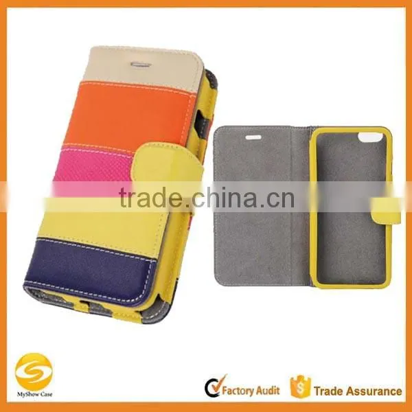Genuine Leather Flip Wallet Case for Iphone 6,Wallet Style Flip Leather case Credit card and money pockets Magnetic Flap