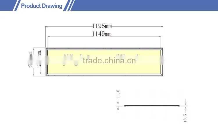 2015 best-selling quality recessed/surface/suspended mounting high bright 45W 120x30 led panel work light relacement