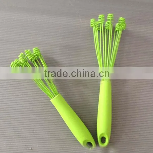 2015 Latest design silicone coated whisk kitchen tools egg beater blender milk frother whisk 12inch Logo printed available
