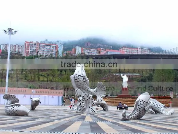 Outdoor Large Stainless Steel Fish Sculpture for Park