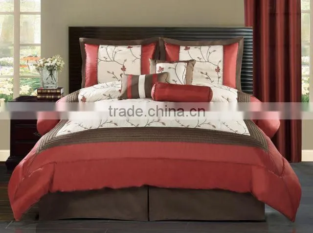 flower print embroidered patchwork polyester duvet comforter set