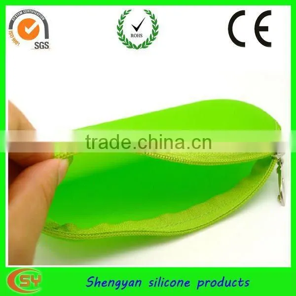 Colorful Zipper style silicone glasses pouch