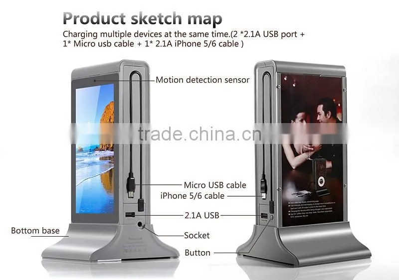 Restaurant or coffee shop menu 50000mah power bank with LED light