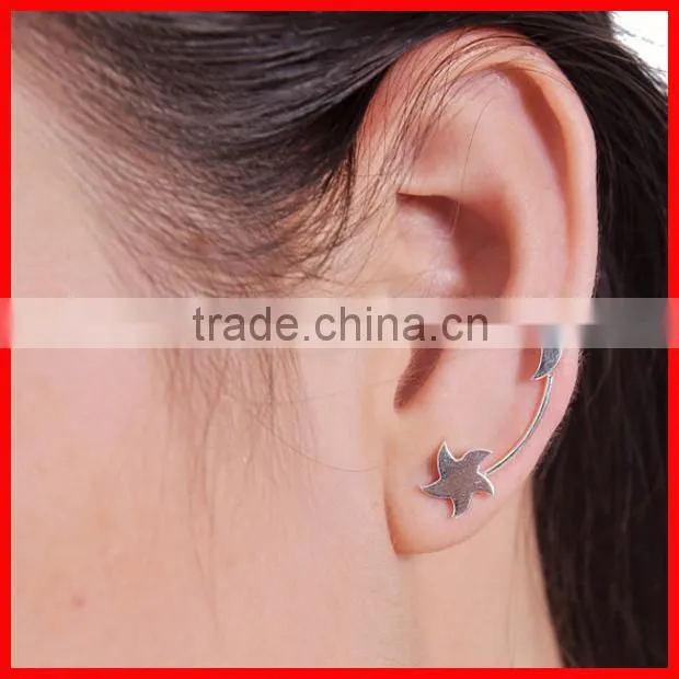 925 sterling silver moon star girls light weight gold earring