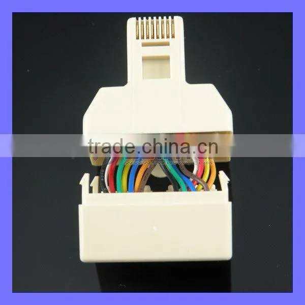 RJ45 8P8C Splitter Network Connector Plug to 2x Jack
