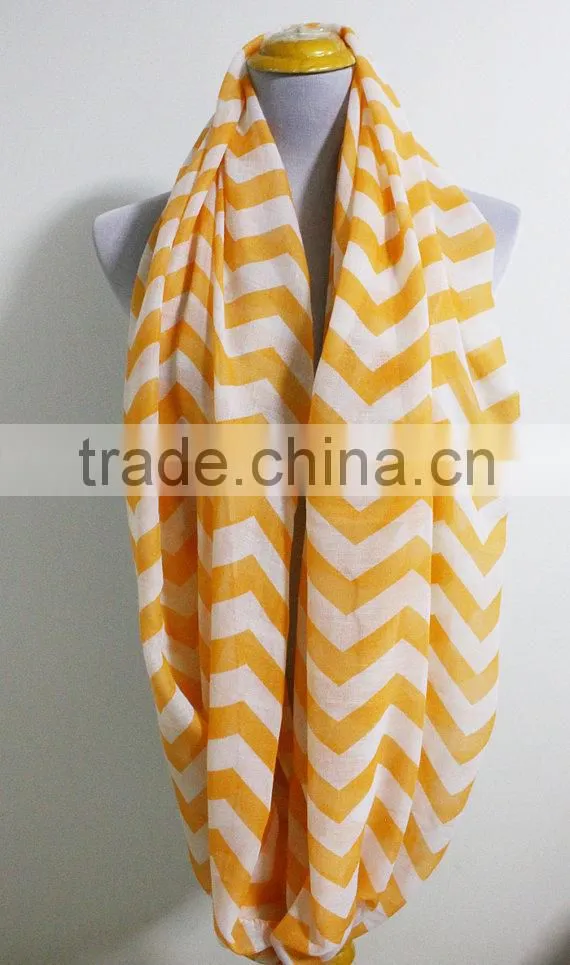 Hit Fashionable Wave Print Pattern Women Magnetic Round Infinity Chevron Scarf