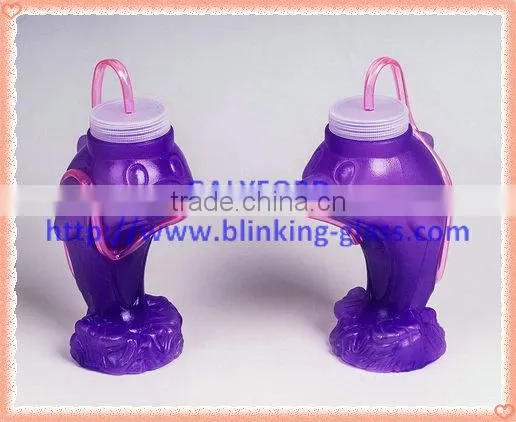 Plastic Curved straw cup - 400ml