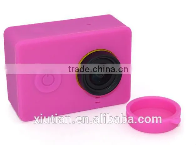 Sillicone Rubber Cover Case Skin Protector for XiaoMi Yi Camera + Lens Cap
