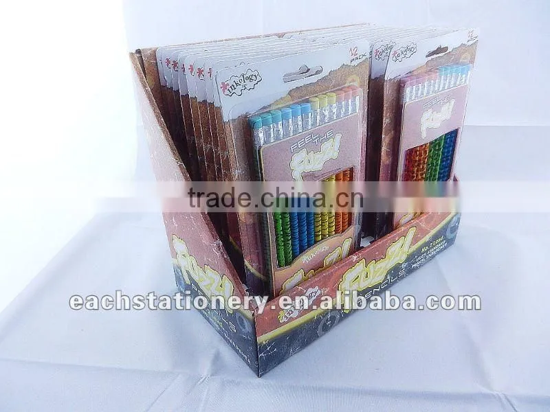 7'' drawing fuzzy color pencil gift pencil with color eraser for kids and students