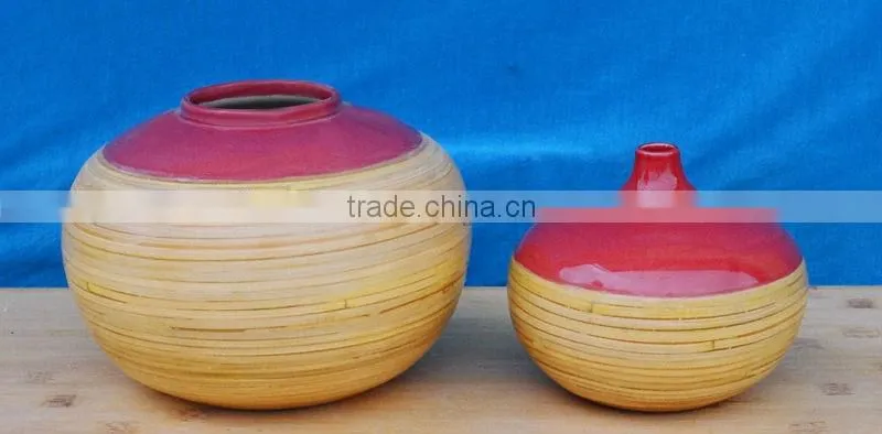 laminated bamboo vase