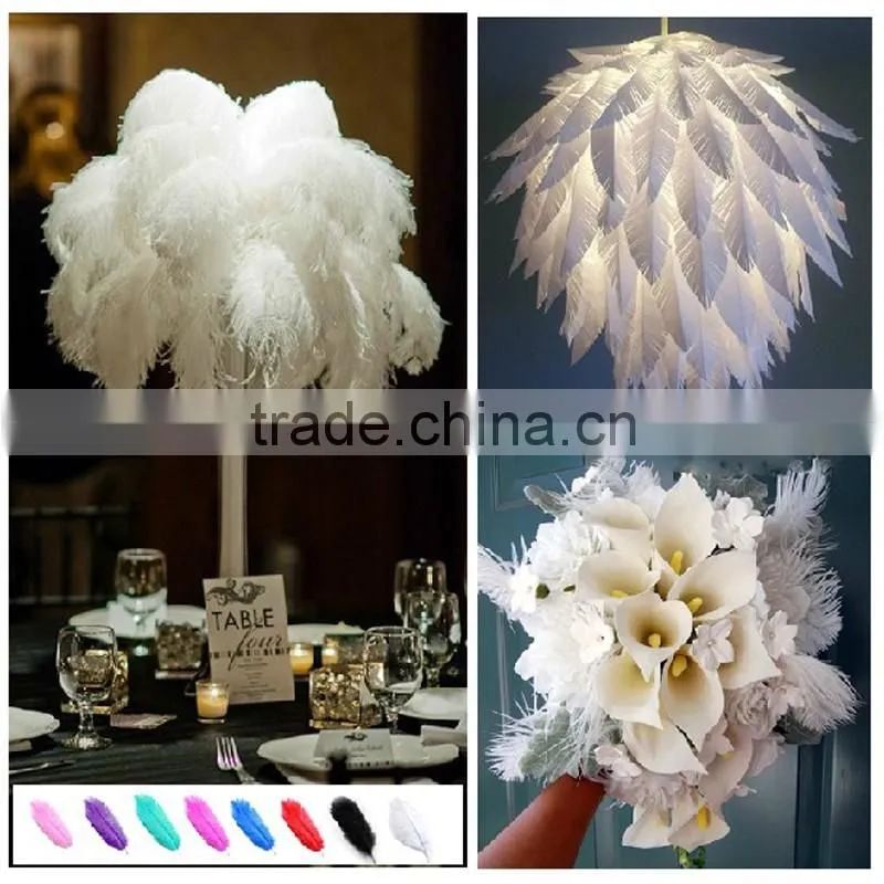 factory Wholesale Decorative Gray Color Ostrich Feather Trimming, dyed ostrich feather for wedding centerpieces