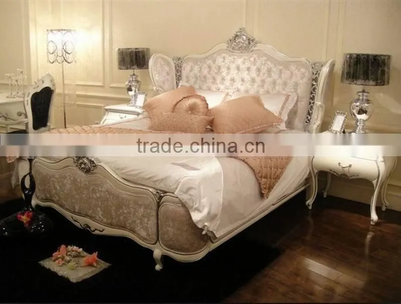 new antique hand carved wood bedroom classic furniture BD8054