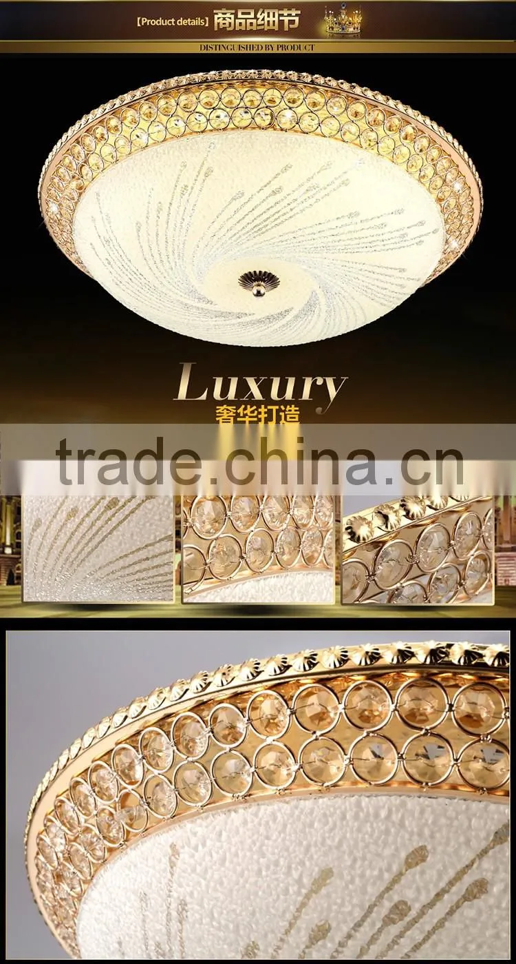 60W Modern Luxury LED Crystal Ceiling Light Living Room LED Absorb Dome Light SMD Double-Color